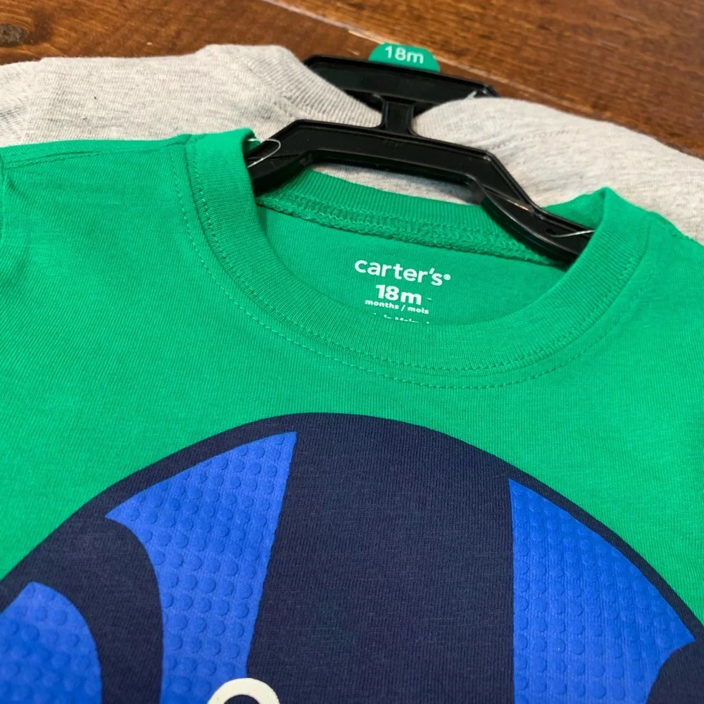 Carters long sleeve tees cars and football 2 pack
